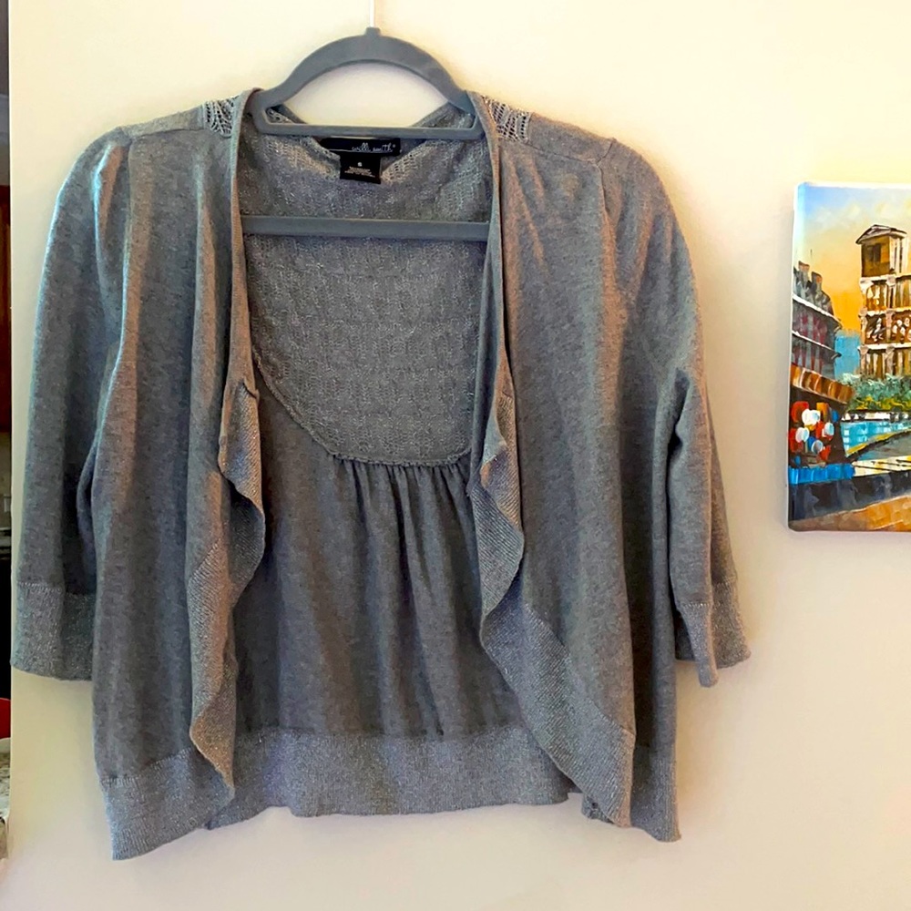 Will Smith grey sparkly cardigan size S